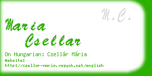maria csellar business card